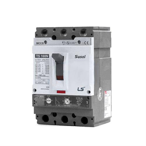 MCCB LS 3P 125A 50kA ( TS160N ATU160 ) chỉnh dòng nhiệt  0.8-0.9-1.0In và dòng từ  5-10In